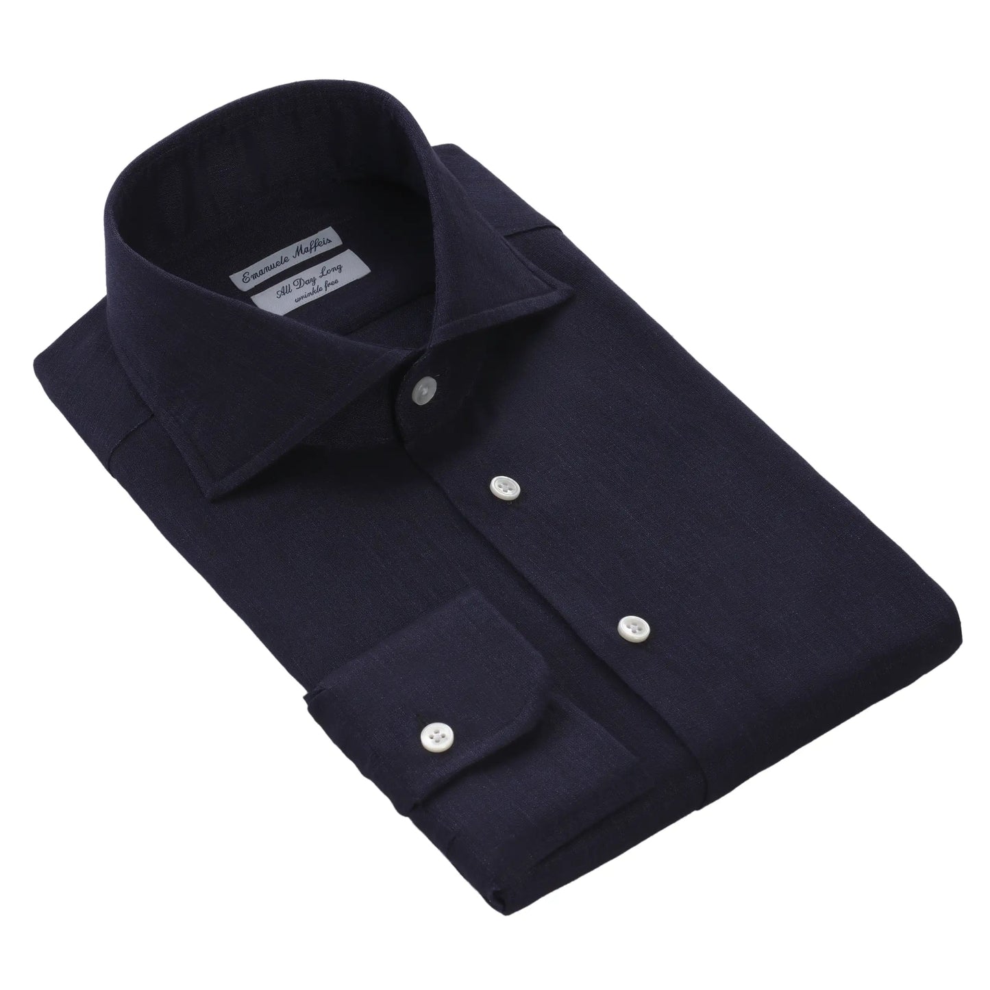 Emanuele Maffeis "All Day Long" Linen Shirt in Dark Blue - SARTALE