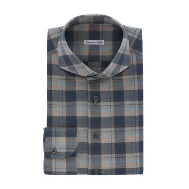 Emanuele Maffeis Checked Multicolor Shirt with Shark Collar - SARTALE