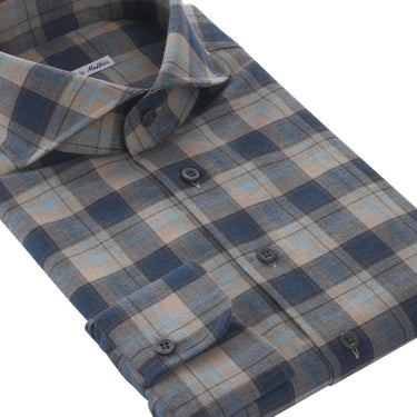 Emanuele Maffeis Checked Multicolor Shirt with Shark Collar - SARTALE