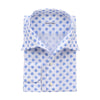 Emanuele Maffeis Cotton and Linen-Blend Shirt with Blue Clover Leaf Print - SARTALE