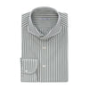 Emanuele Maffeis Cotton White Shirt with Green Stripes - SARTALE