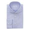 Emanuele Maffeis Finest Cotton Checked Blue Shirt with Shark Collar - SARTALE
