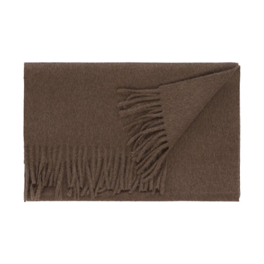 Emanuele Maffeis Fringed Wool Scarf in Brown - SARTALE