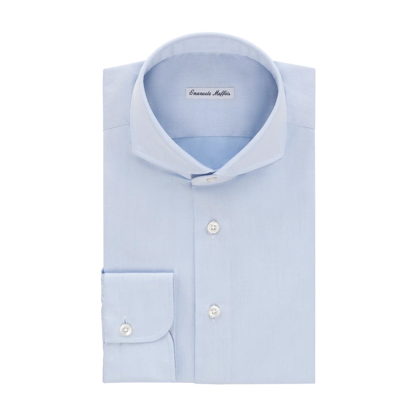 Emanuele Maffeis Plain Cotton Shirt in Blue - SARTALE