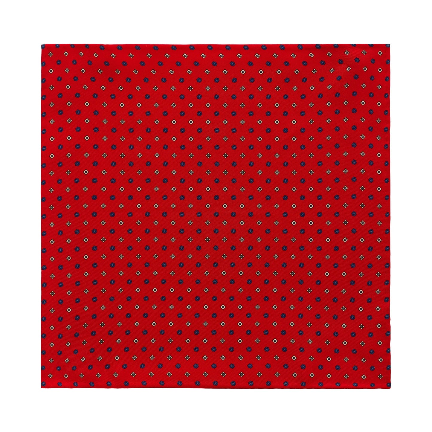 E.Marinella Printed Silk Pocket Square in Red - SARTALE