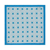E.Marinella Printed Silk Pocket Square in Turquoise Blue and White - SARTALE