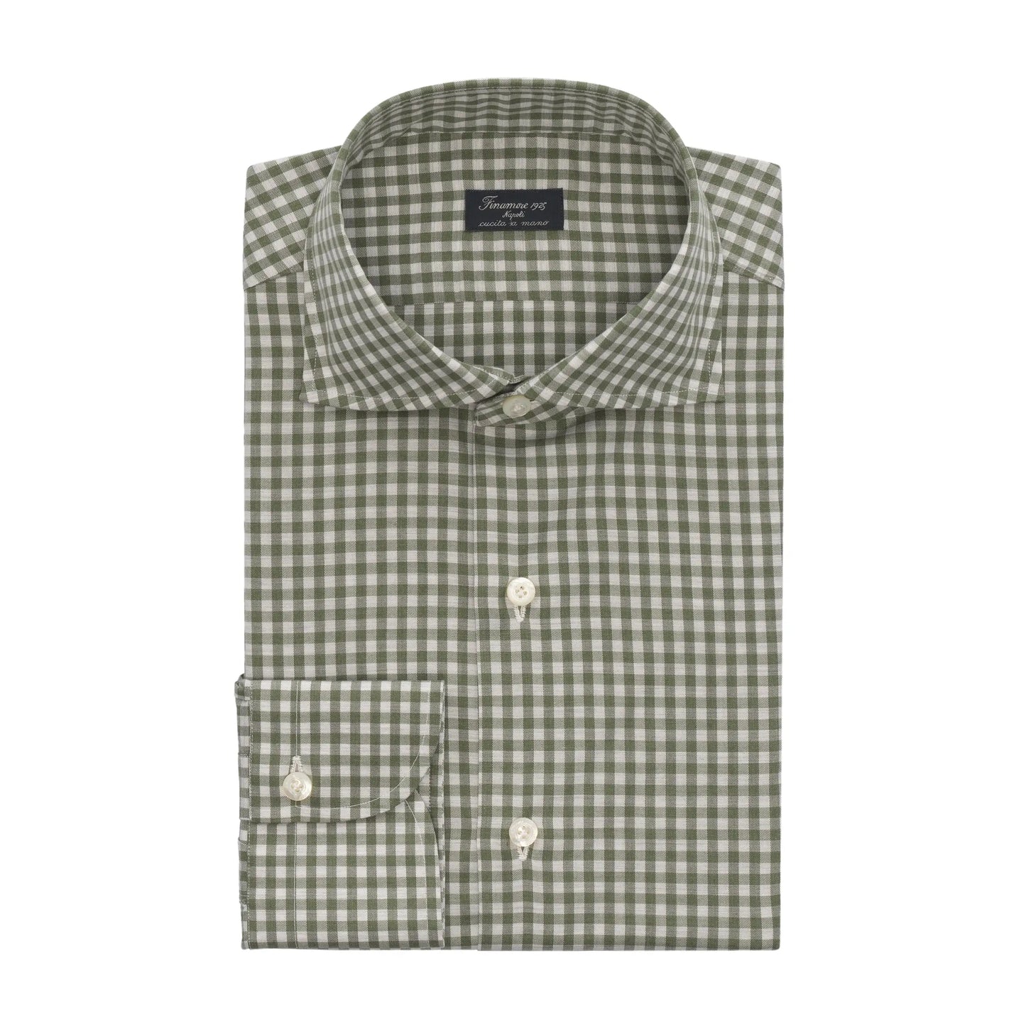 Finamore Checked Green and White Cotton Shirt - SARTALE
