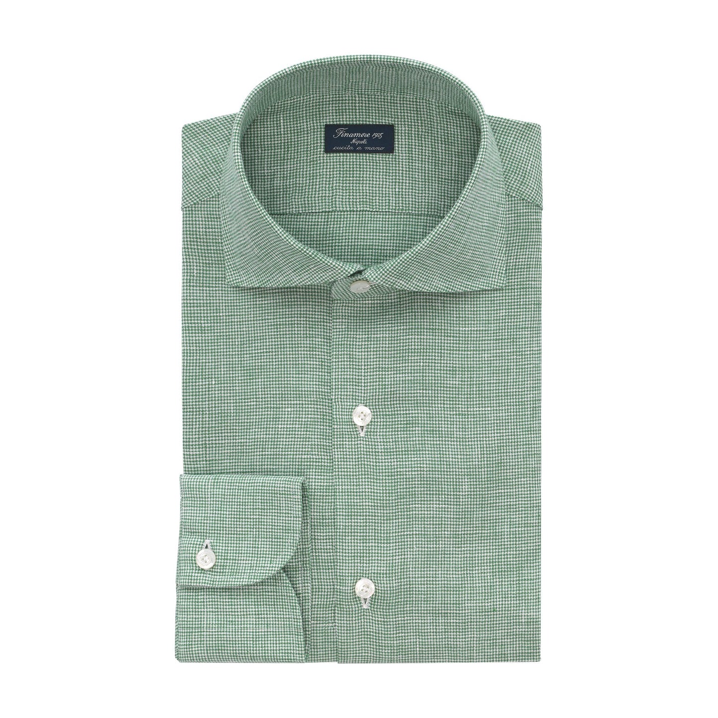 Finamore Classic Napoli Linen Shirt in Green - SARTALE