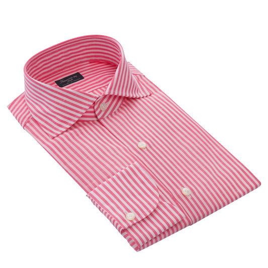 Finamore Classic Napoli Shirt with Striped Sticks in Pink - SARTALE