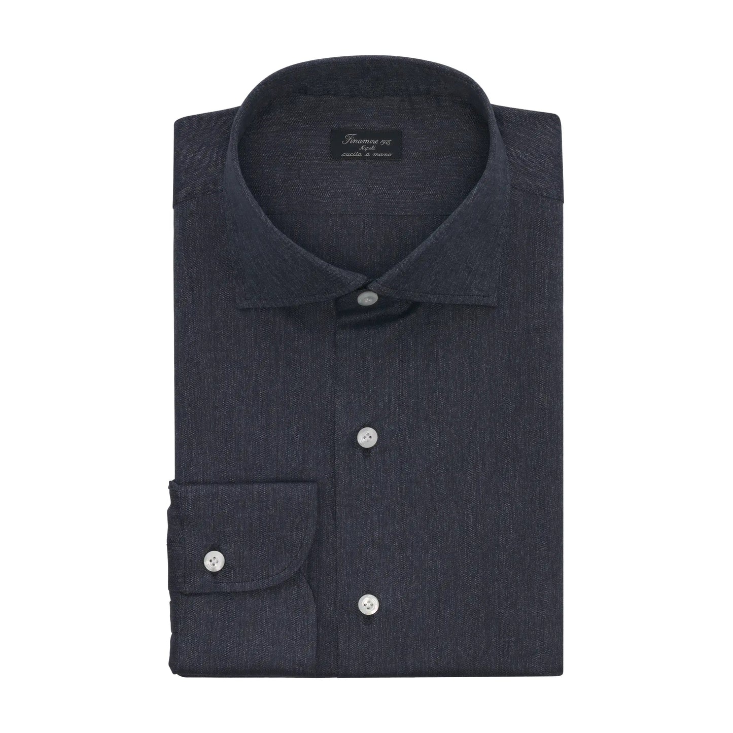 Finamore Cotton-Blend Shirt in Dark Blue - SARTALE