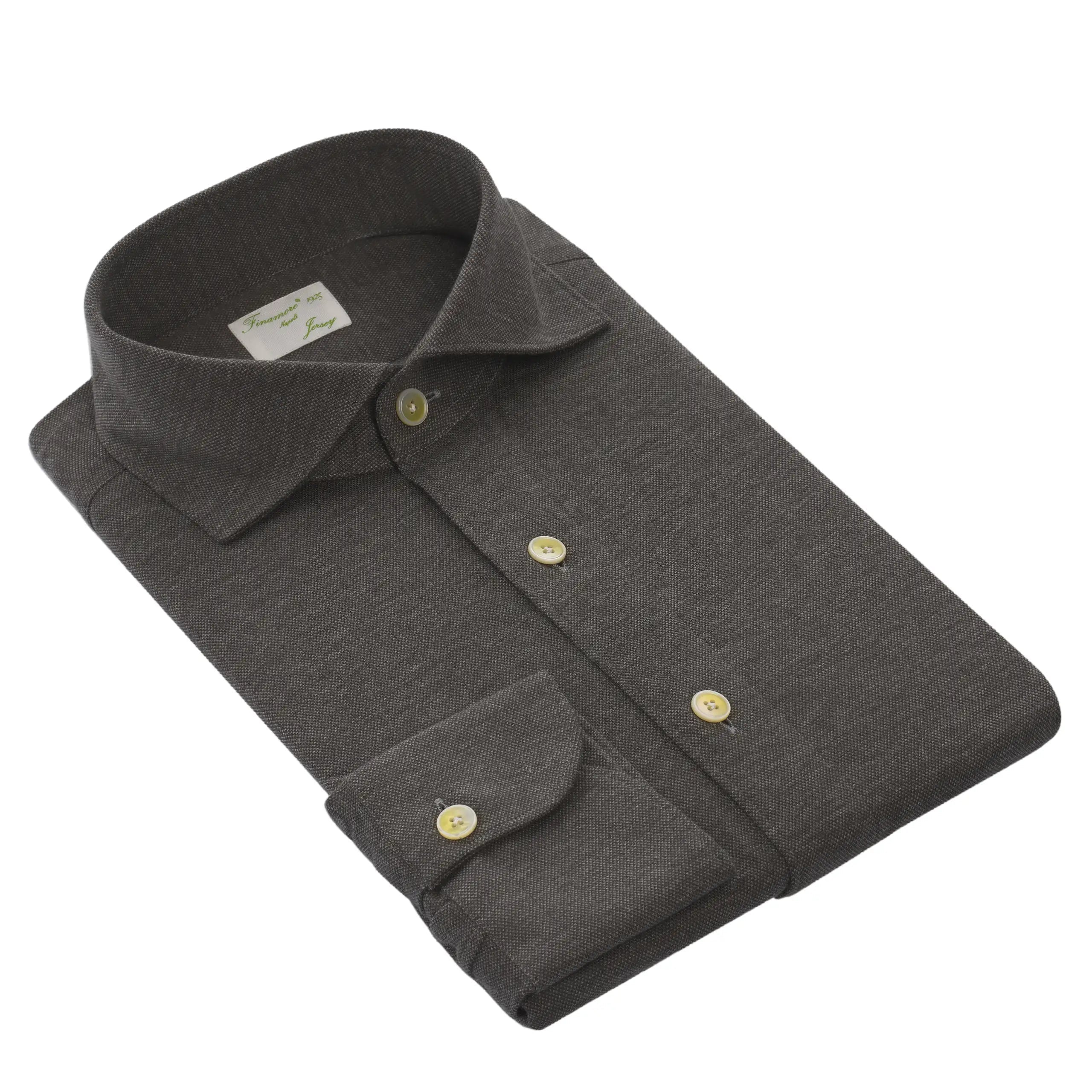 Cotton-Cashmere Blend Shirt in Grey
