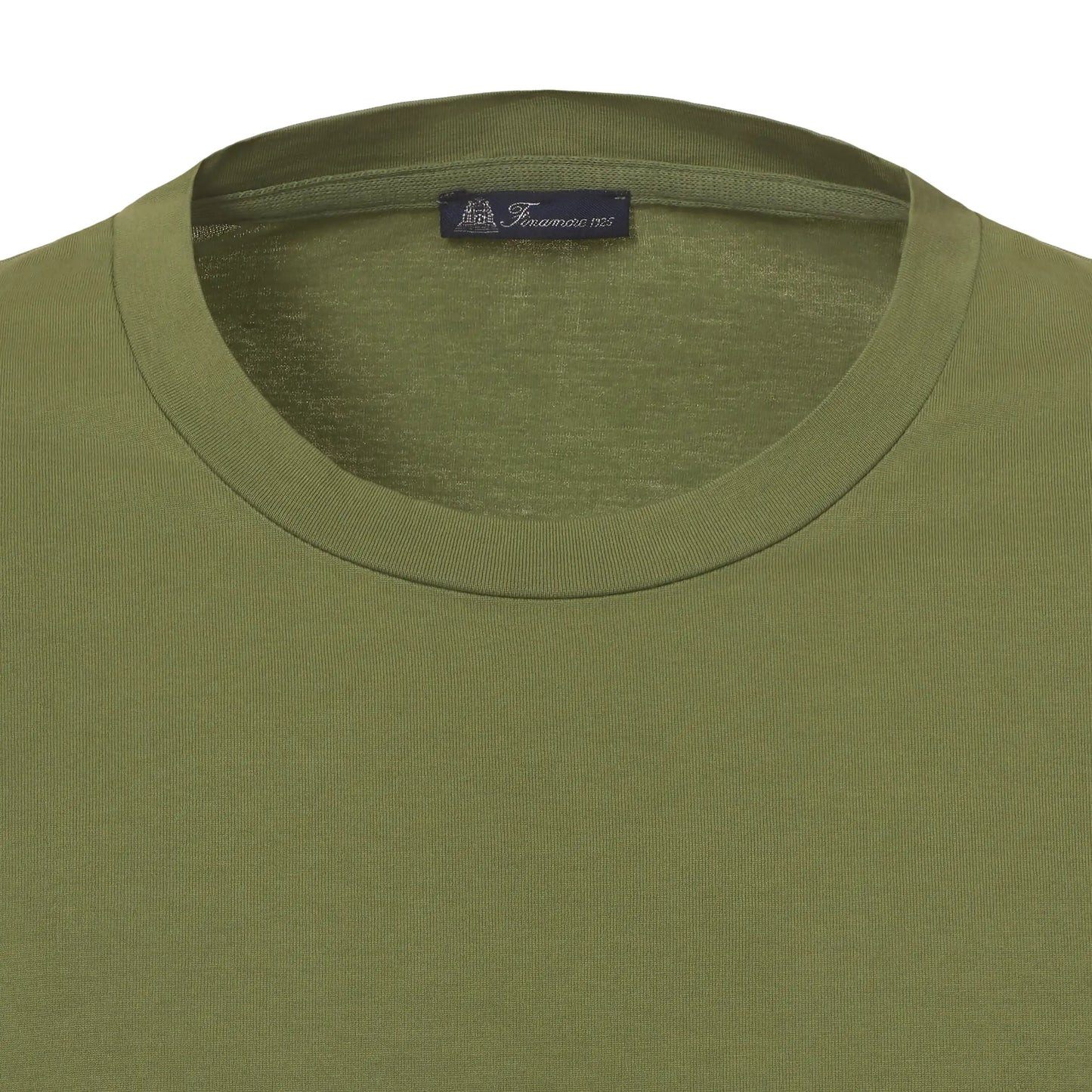 Finamore Cotton Crew-Neck T-Shirt in Forest Green - SARTALE