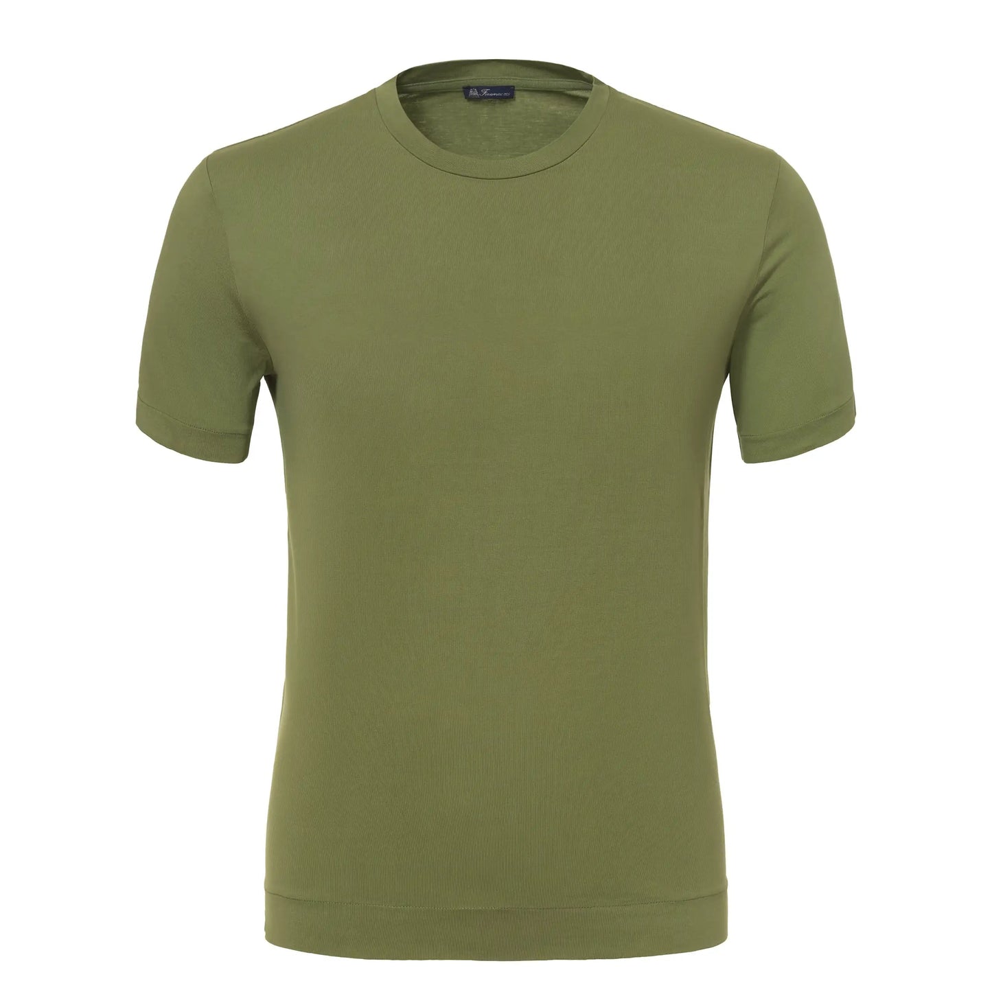 Finamore Cotton Crew-Neck T-Shirt in Forest Green - SARTALE