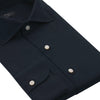 Finamore Cotton Dark Blue Shirt with Cutaway Collar - SARTALE