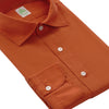 Finamore Cotton Shirt in Brick with Soft Collar - SARTALE