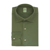 Finamore Cotton Shirt in Green with Cutaway Collar - SARTALE