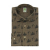 Finamore Cotton Taupe Shirt with Sailing Print - SARTALE