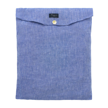 Finamore Linen Fabric Pajamas in Light Blue - SARTALE