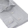 Fray Checked White Shirt with Cutaway Collar - SARTALE