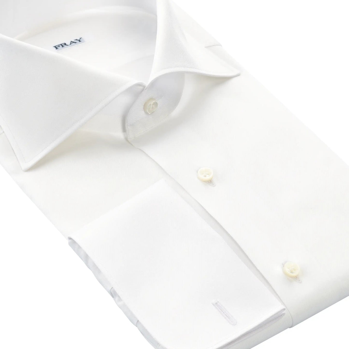 Fray Classic White Shirt with French Double Cuff - SARTALE