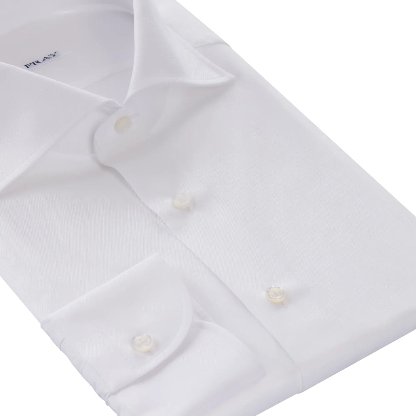 Fray Cotton Plain Shirt in White - SARTALE