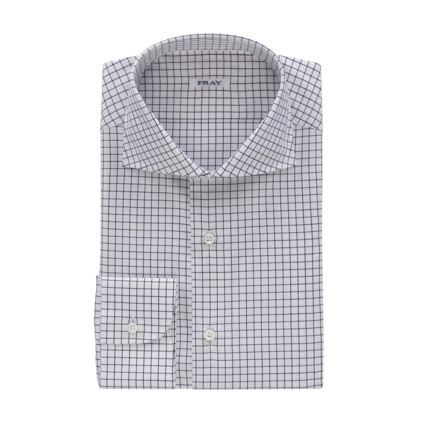Fray Cotton Shirt in White, Red and Blue - SARTALE