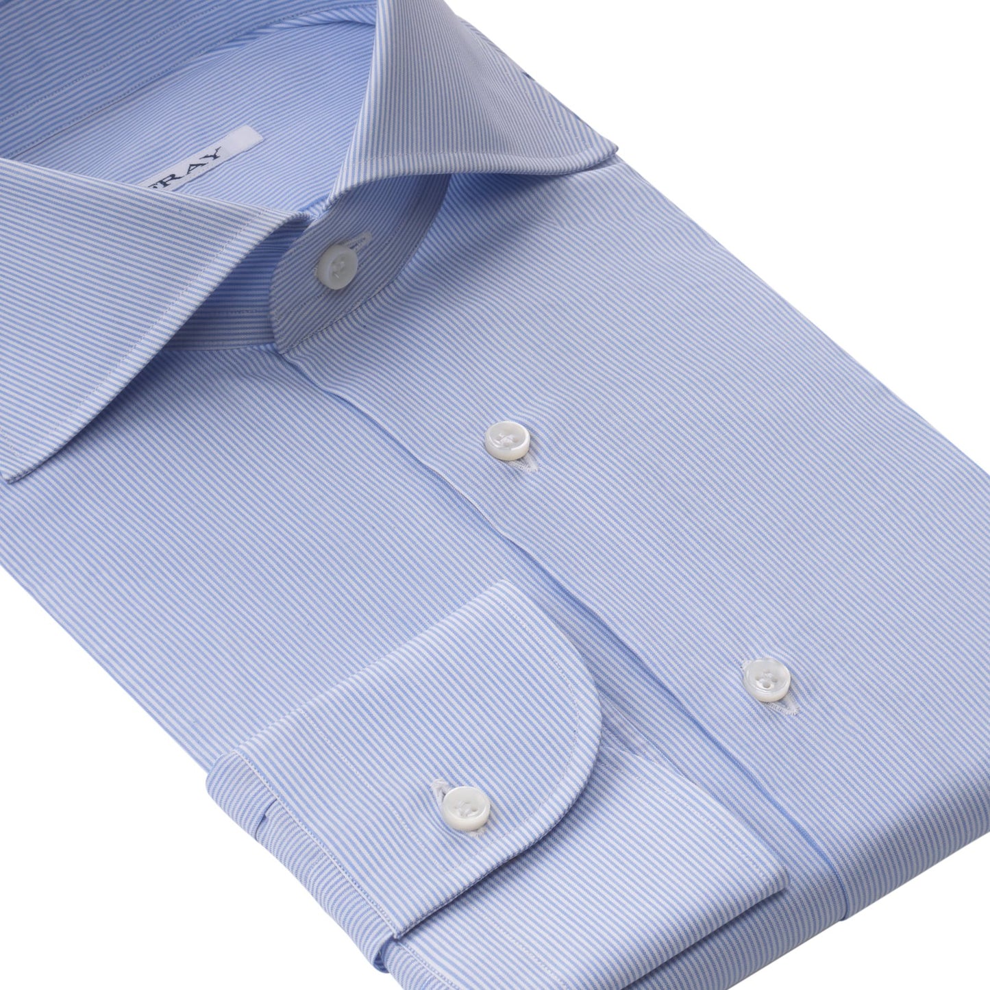 Fray Cotton Striped Shirt in Light Blue - SARTALE