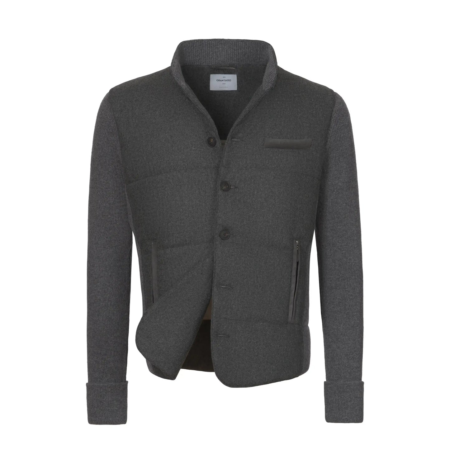 Gran Sasso Cashmere-Wool Hooded Jacket in Grey - SARTALE