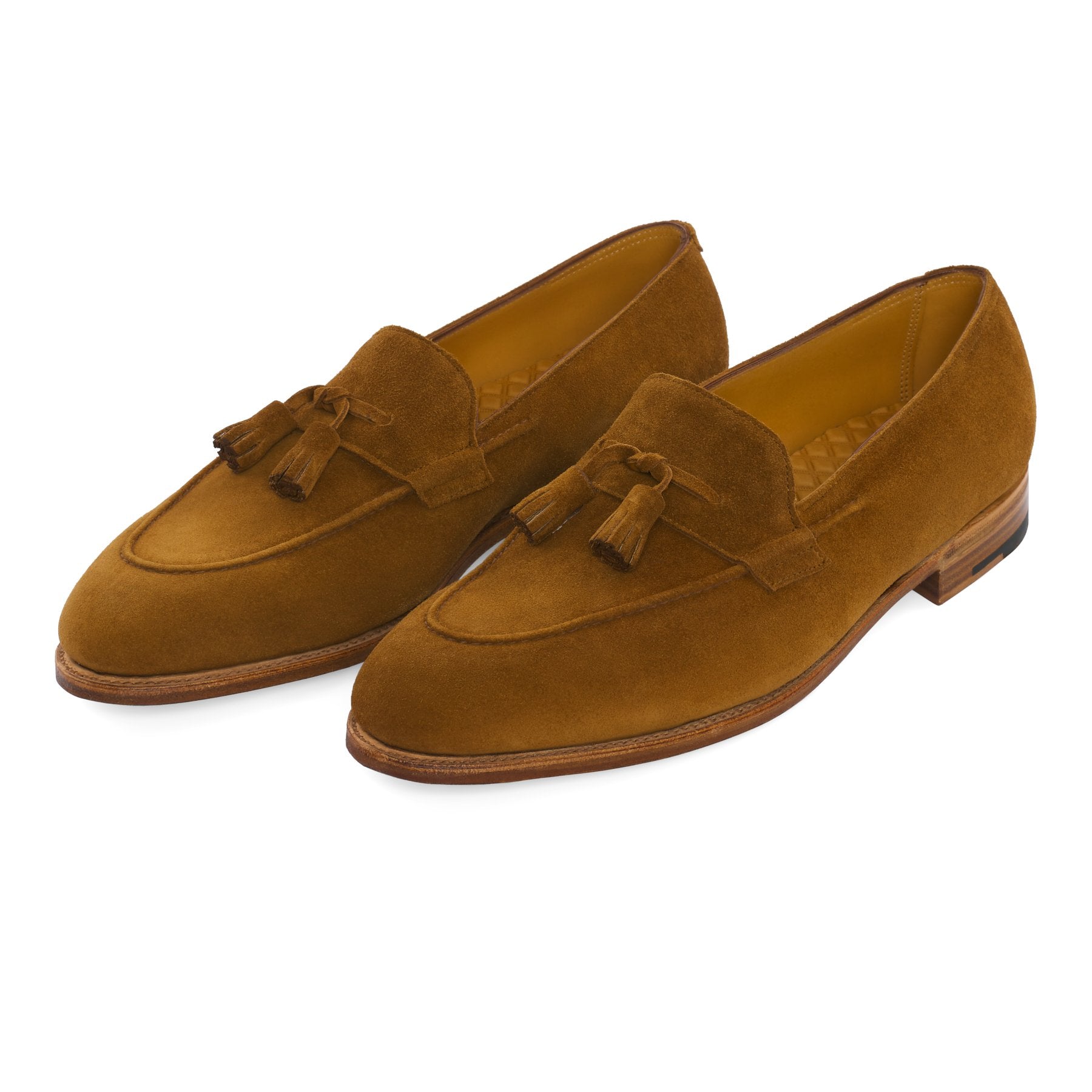 "Callington" Suede Loafer with Hand-Stitching Apron in Tobacco Brown