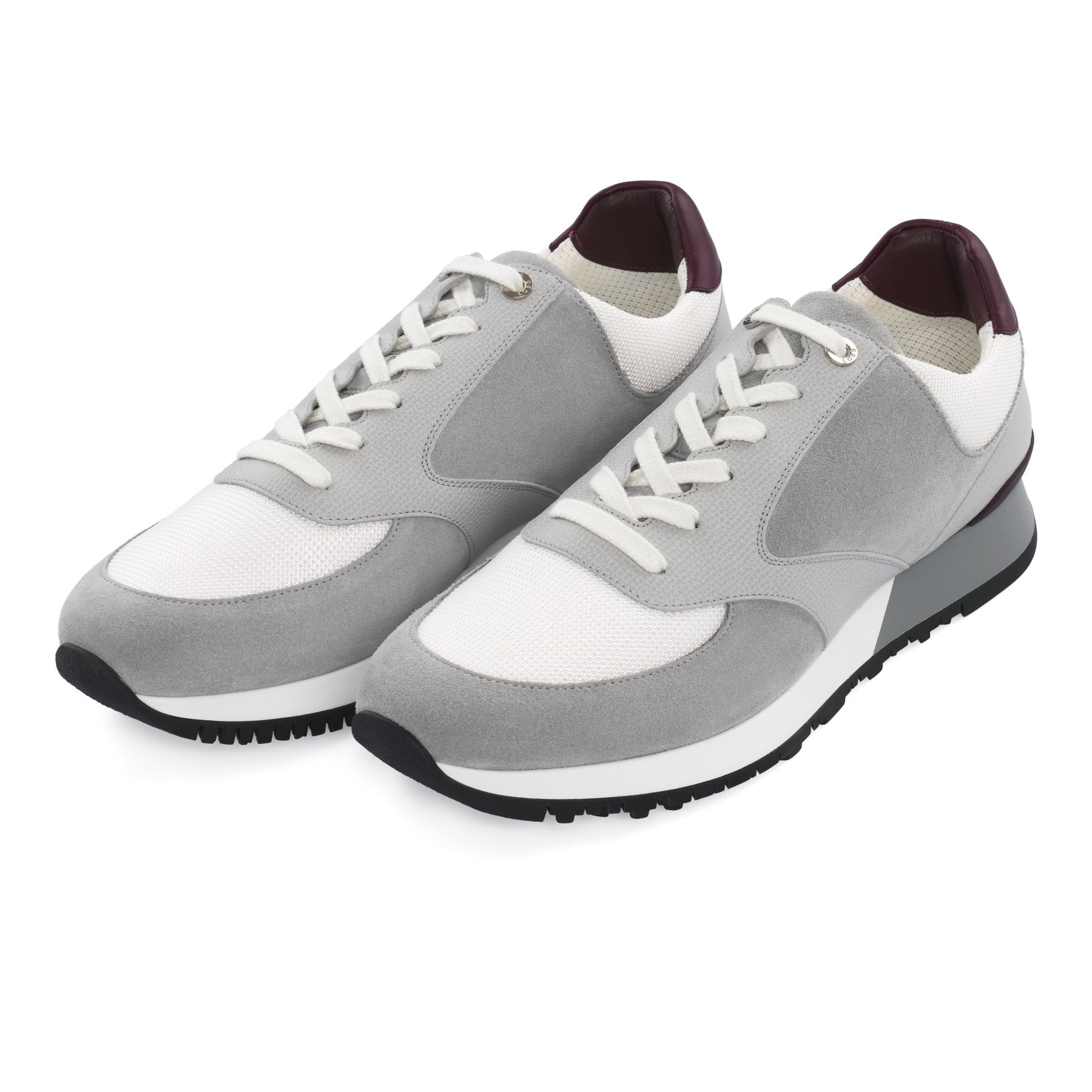 "Foundry" Suede and Leather Sneakers in Light Grey