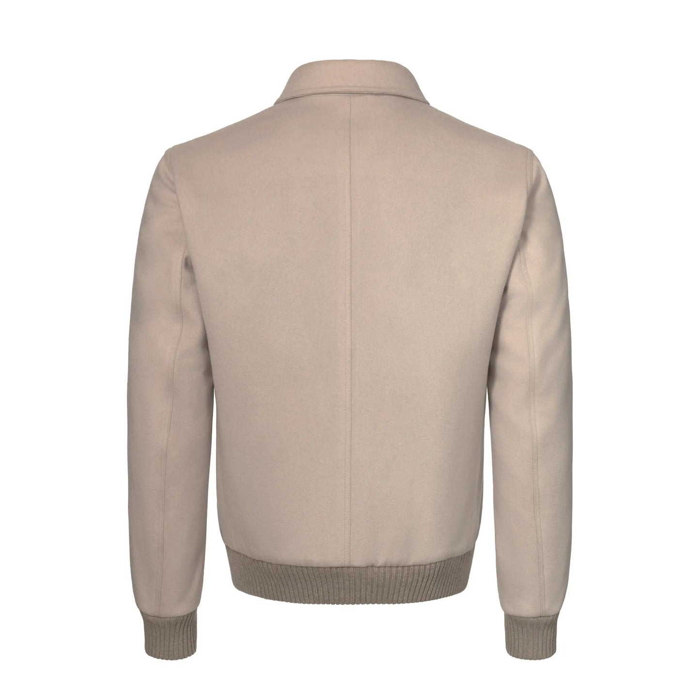 Kired Cashmere and Fur Bomber with Detachable Fur Collar in Ivory - SARTALE