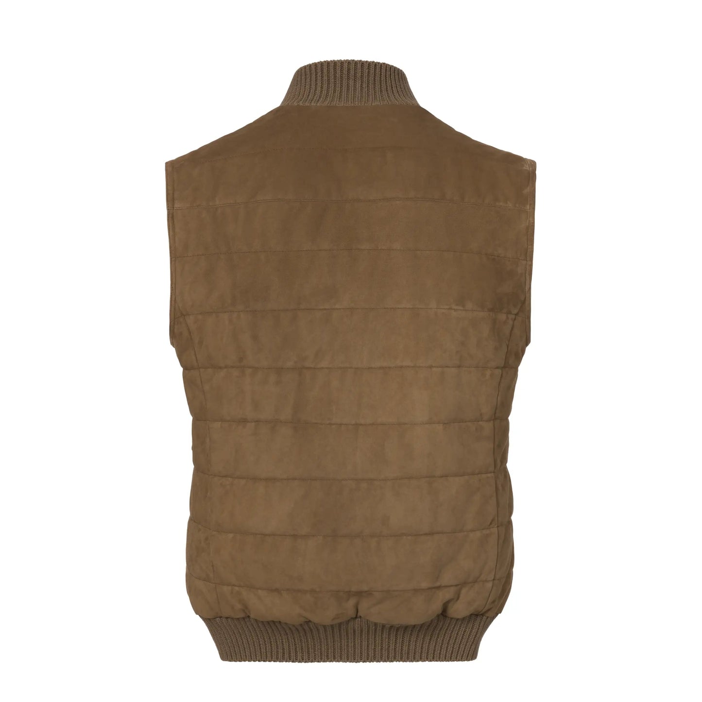 Kired Leather Gilet in Taupe - SARTALE