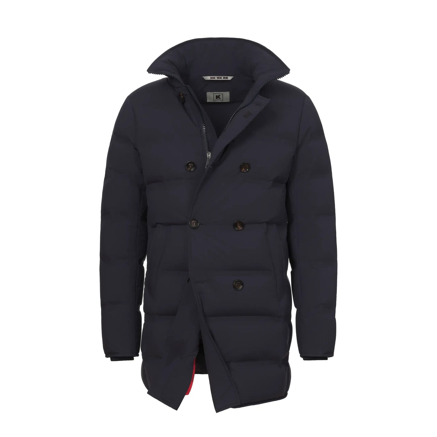Kired Padded Double-Breasted Parka in Navy - SARTALE