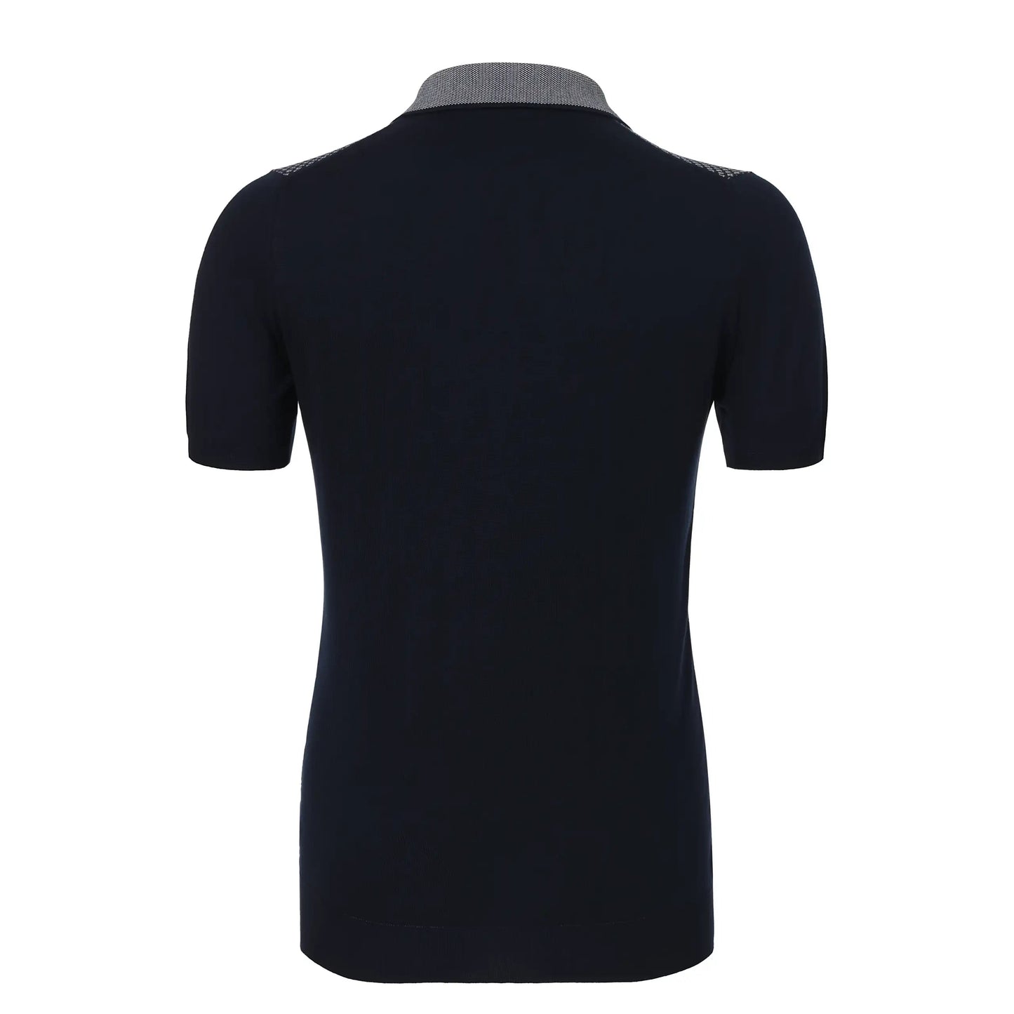 Kiton All-Monogram Cotton Polo Shirt in Blue - SARTALE