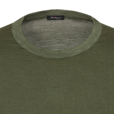 Kiton Cashmere-Silk Pullover in Seaweed Green - SARTALE