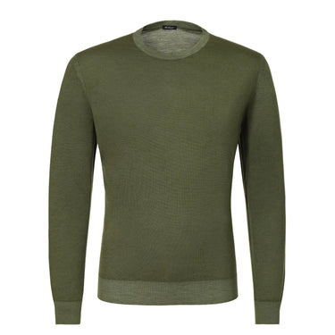 Kiton Cashmere-Silk Pullover in Seaweed Green - SARTALE