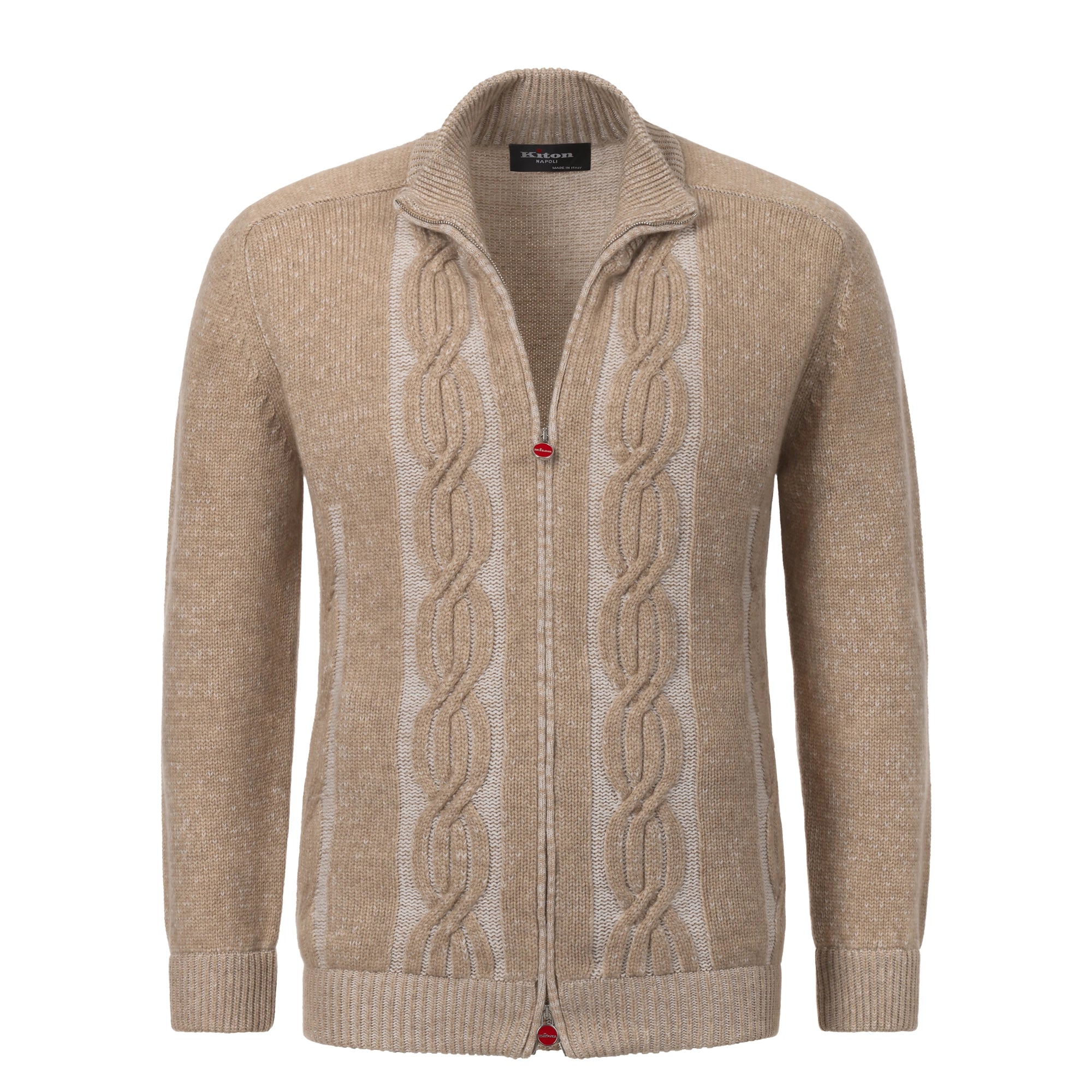 Cashmere zip online up cardigan