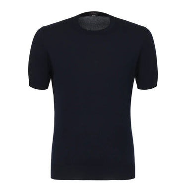 Kiton Cotton T-Shirt Sweater in Dark Blue - SARTALE