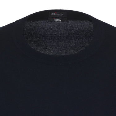 Kiton Cotton T-Shirt Sweater in Dark Blue - SARTALE