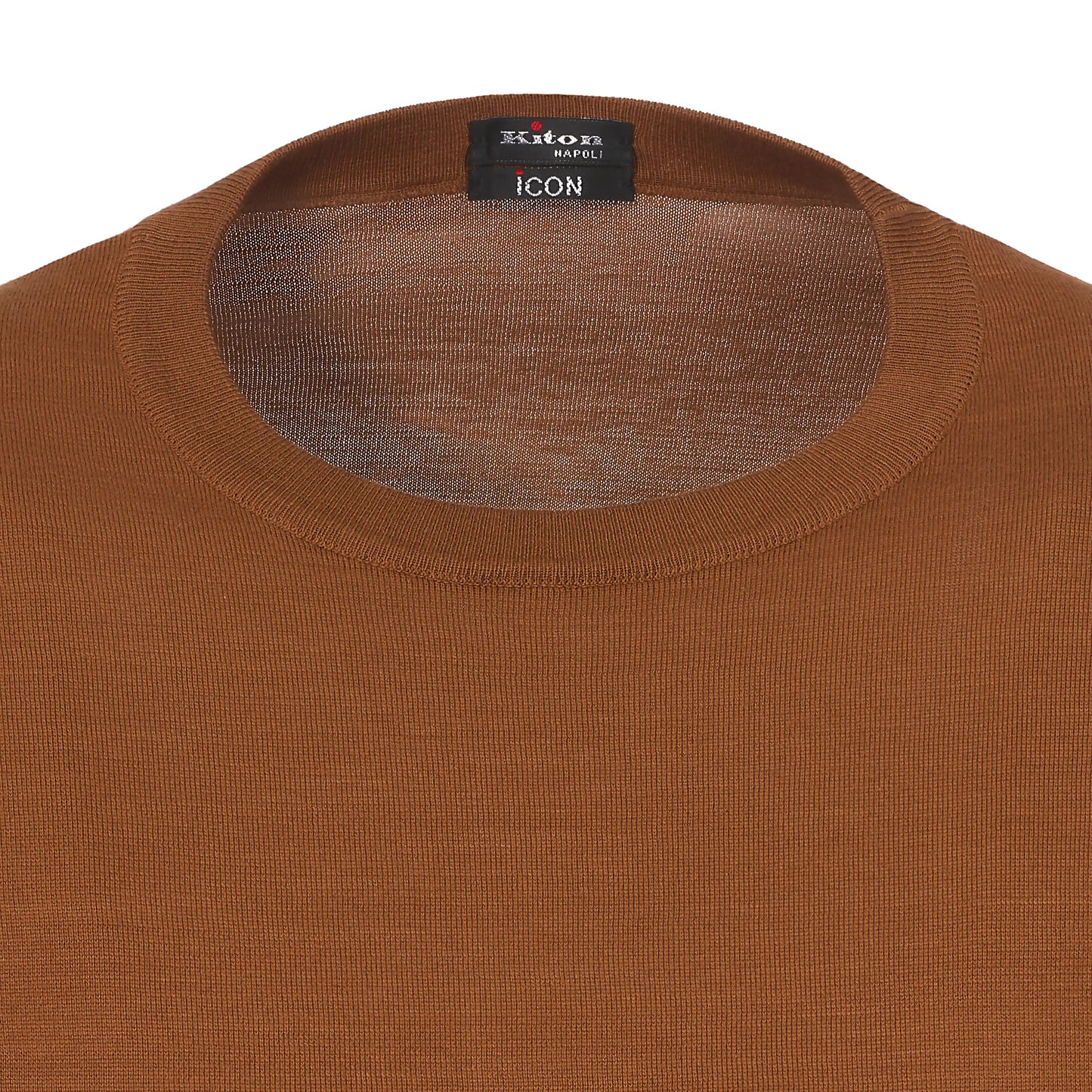 Kiton Cotton T-Shirt Sweater in Desert Brown - SARTALE