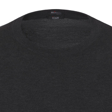 Kiton Cotton T-Shirt Sweater in Grey Melange - SARTALE