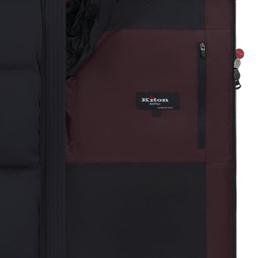 Kiton Hooded Down Jacket in Dark Blue and Purple - SARTALE