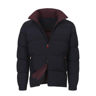 Kiton Hooded Down Jacket in Dark Blue and Purple - SARTALE
