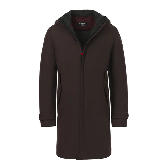 Kiton Hooded Hybrid Coat in Brown - SARTALE