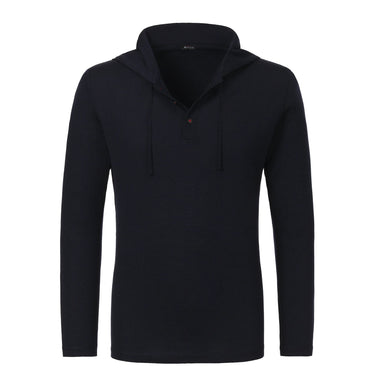 Kiton Hooded Long Sleeve in Dark Blue - SARTALE