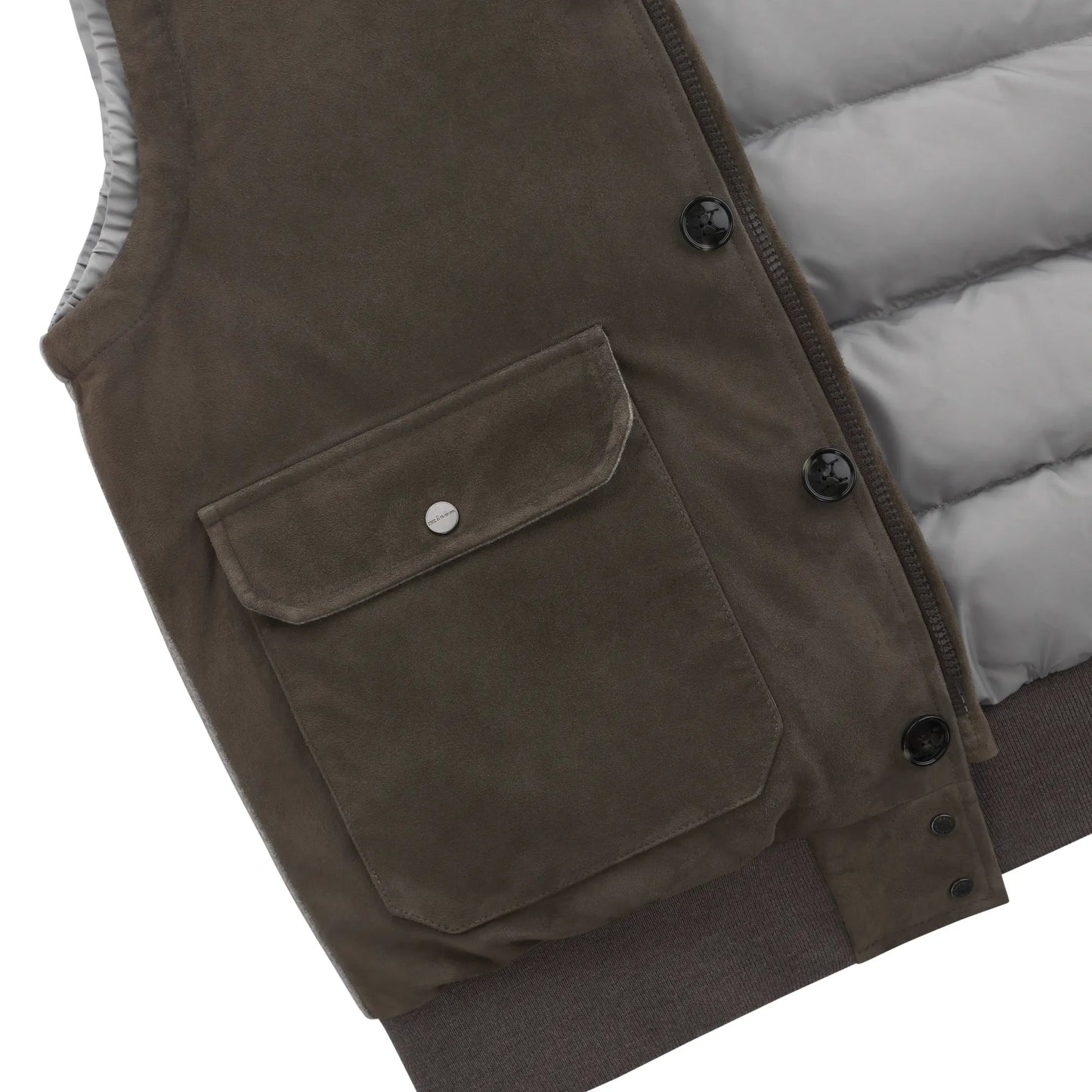 Kiton Leather Vest in Brown - SARTALE