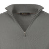 Loro Piana Cotton and Silk-Blend Half-Zip Sweater in Light Grey - SARTALE