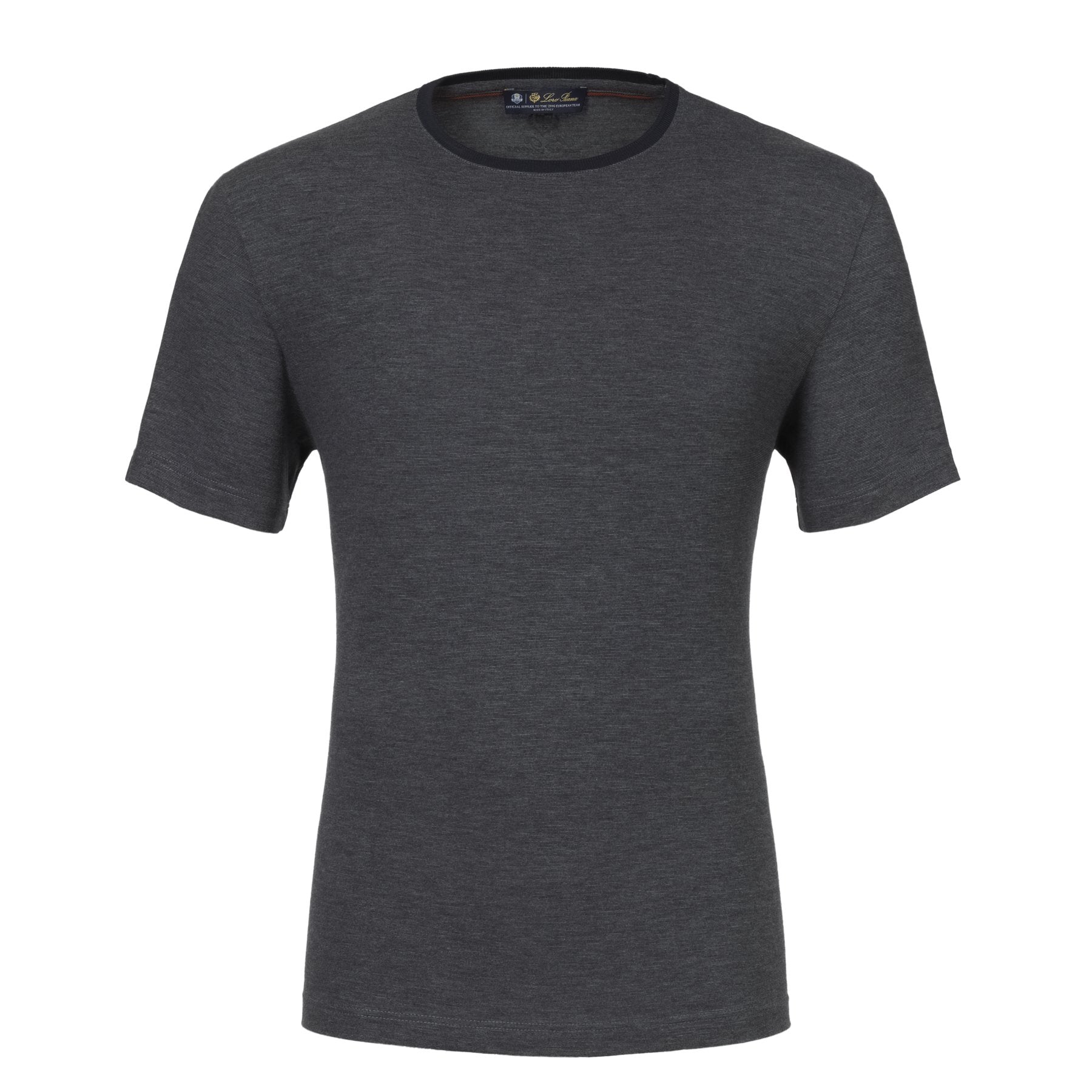 Loro Piana Crew-Neck Stretch-Cotton T-Shirt in Dark Blue Mottled