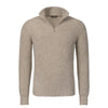 Loro Piana Half-Zip Knitted Cashmere Sweater in Beige - SARTALE
