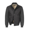 Loro Piana Leather and Cashmere Bomber Jacket in Grey - SARTALE